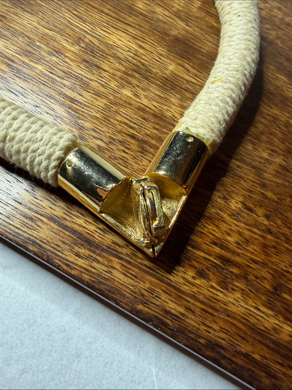 Cream colored woven rope necklace - Picture 5 of 5